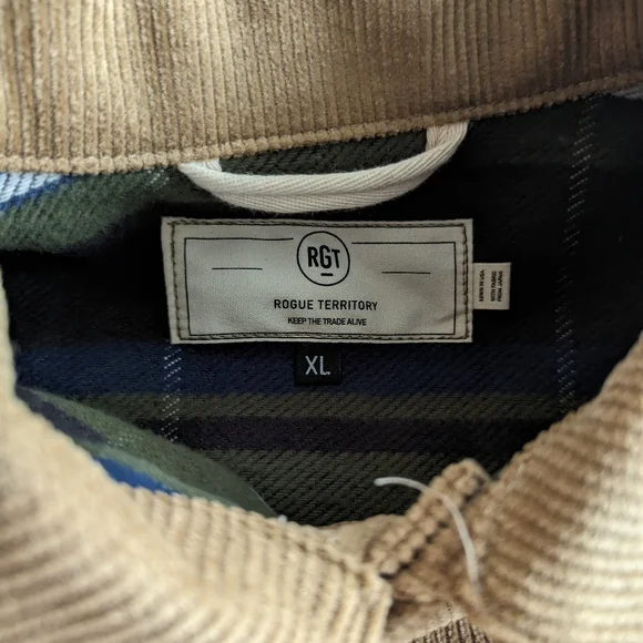 BRAND NEW RGT Rogue Territory Lined Corduroy Supply Jacket Tan Mens Size XL $425 - Picture 3 of 7